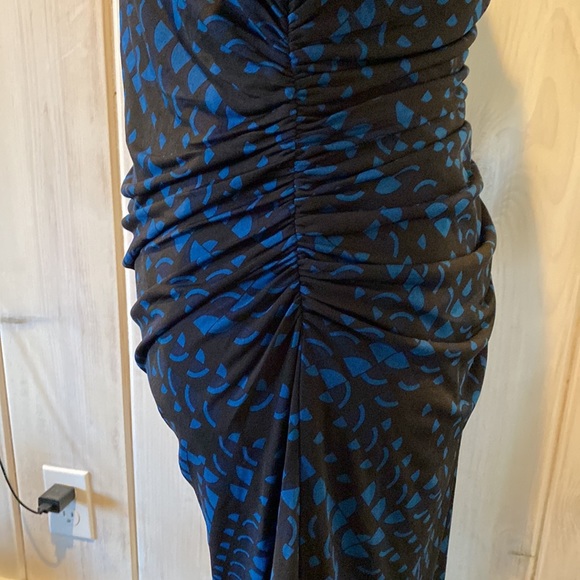 White House black market black with blue jewel print dress NWT - Picture 4 of 7